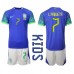Günstige Brasilien Lucas Paqueta #7 Babykleidung Auswärts Fussballtrikot Kinder WM 2022 Kurzarm (+ kurze hosen)